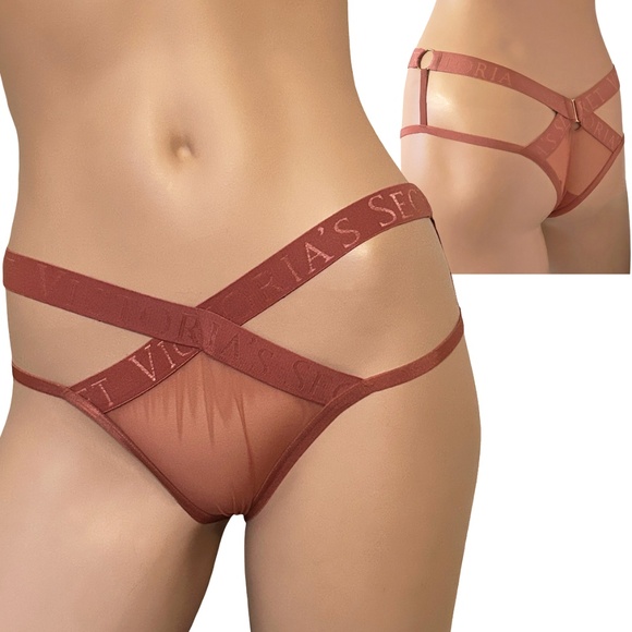 Victoria's Secret Very Sexy Strappy Sheer Panty Cheeky Panties w/ Metal O Rings - Picture 10 of 13